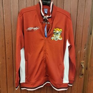 ED HARDY SPORT - Christian Audigier - ALL EMBROIDERED - TRACK JACKET - XL Red